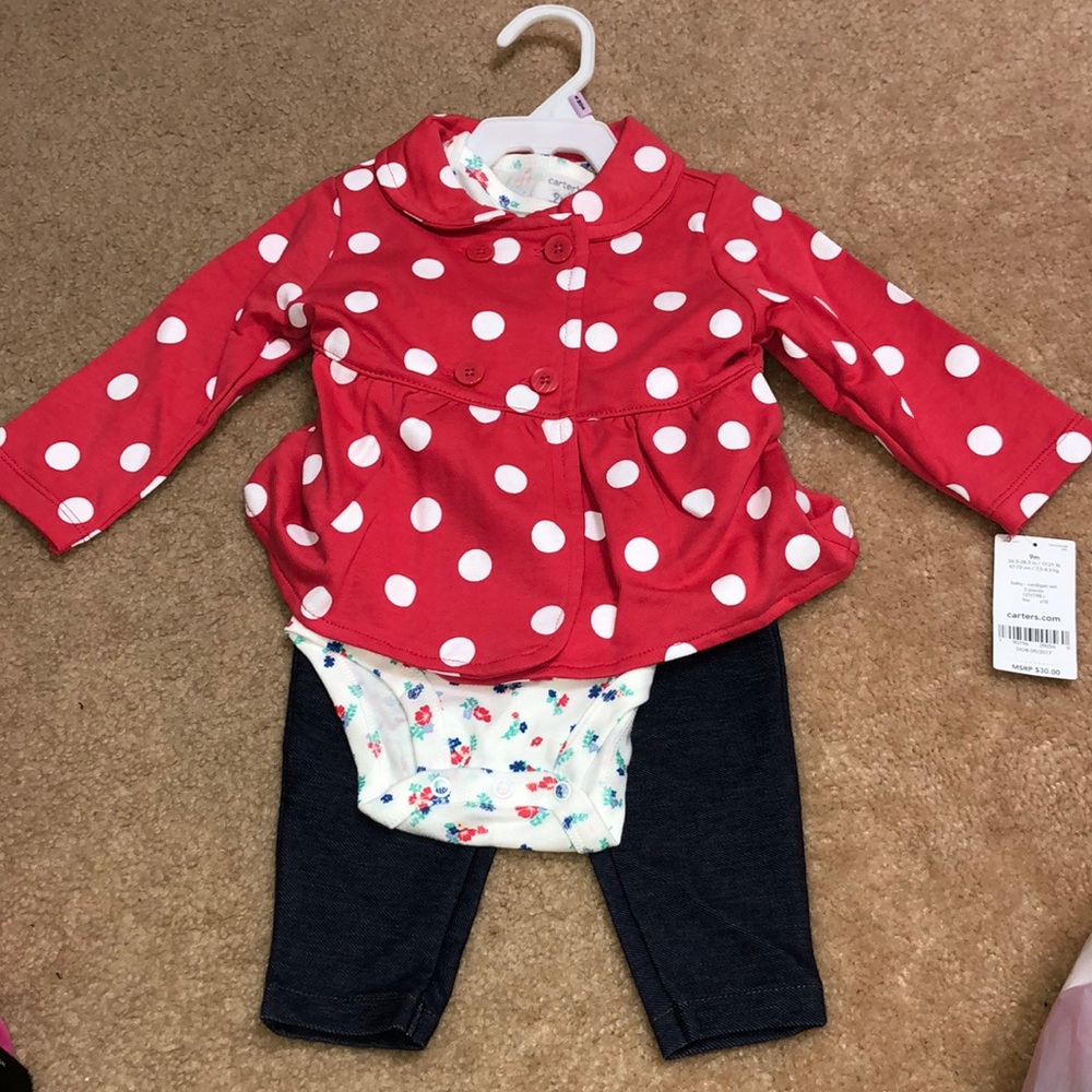 9 month Carter 3 piece outfit new with tags
